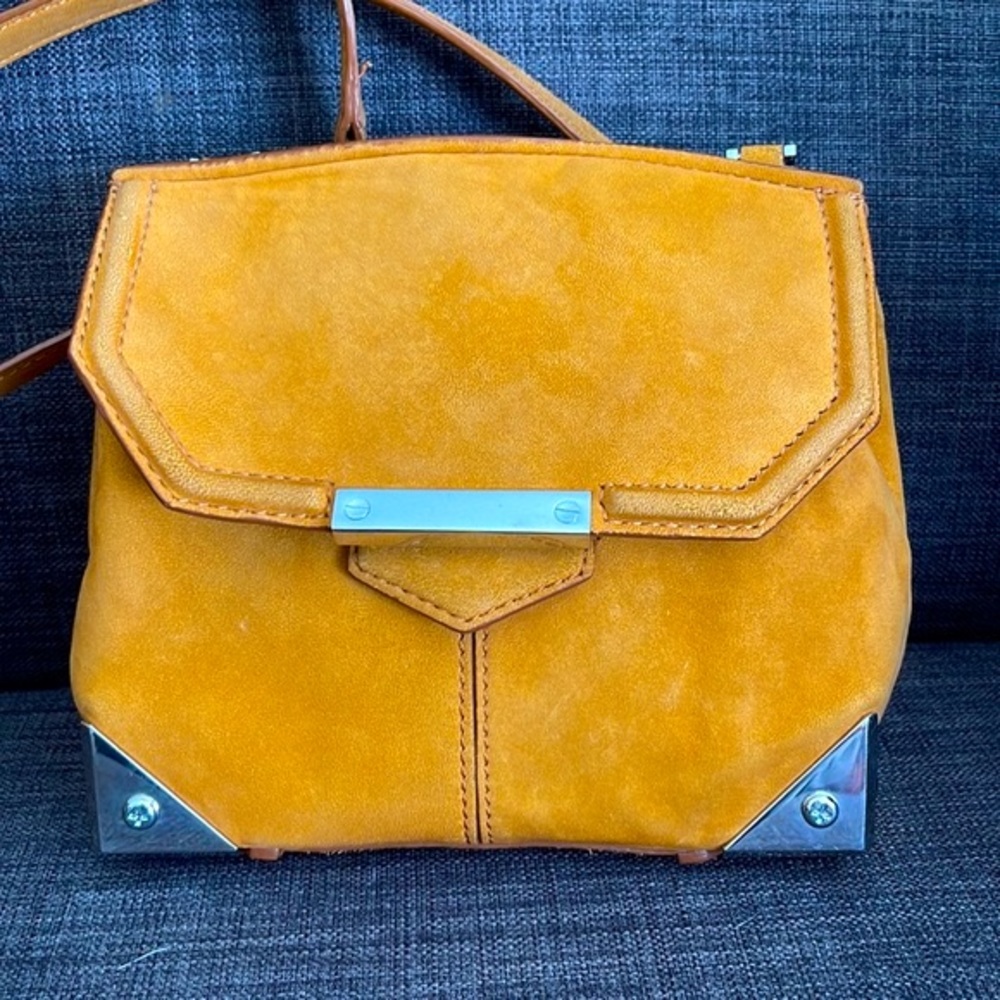 Alexander Wang Mustard Suede Cross Body Bag - Picture 2 of 7
